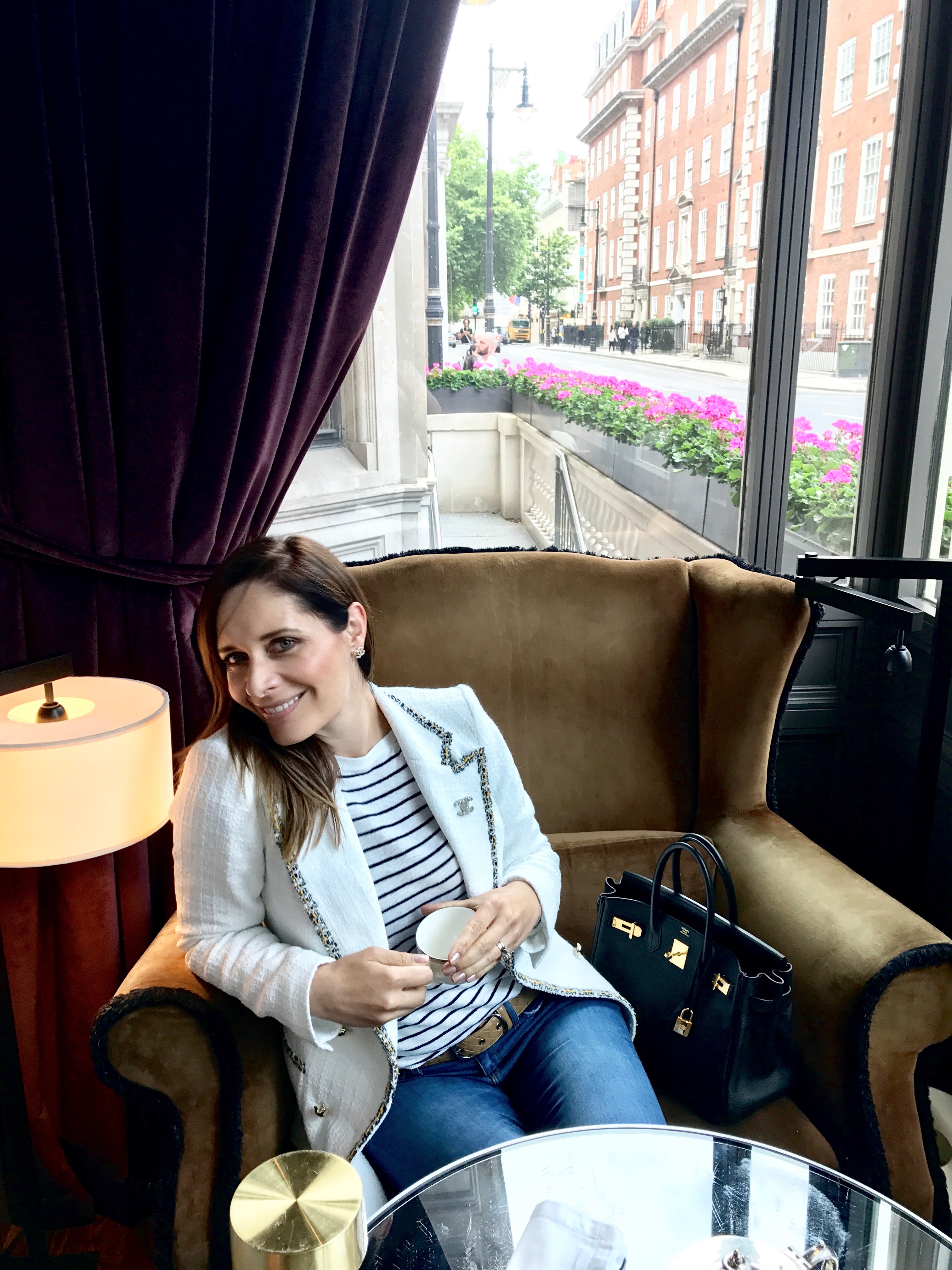 Petra from Chic Journal having tea at Coburg Bar Connaught hotel