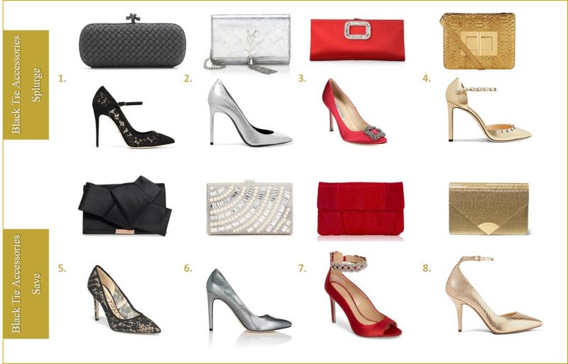 Best shoes and handbags for black tie event