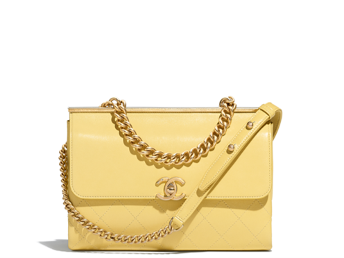 Chanel flap bag yellow