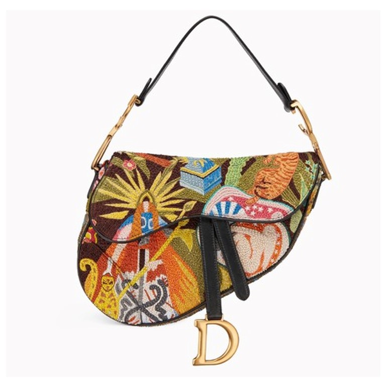 Embroidered Dior saddle bag