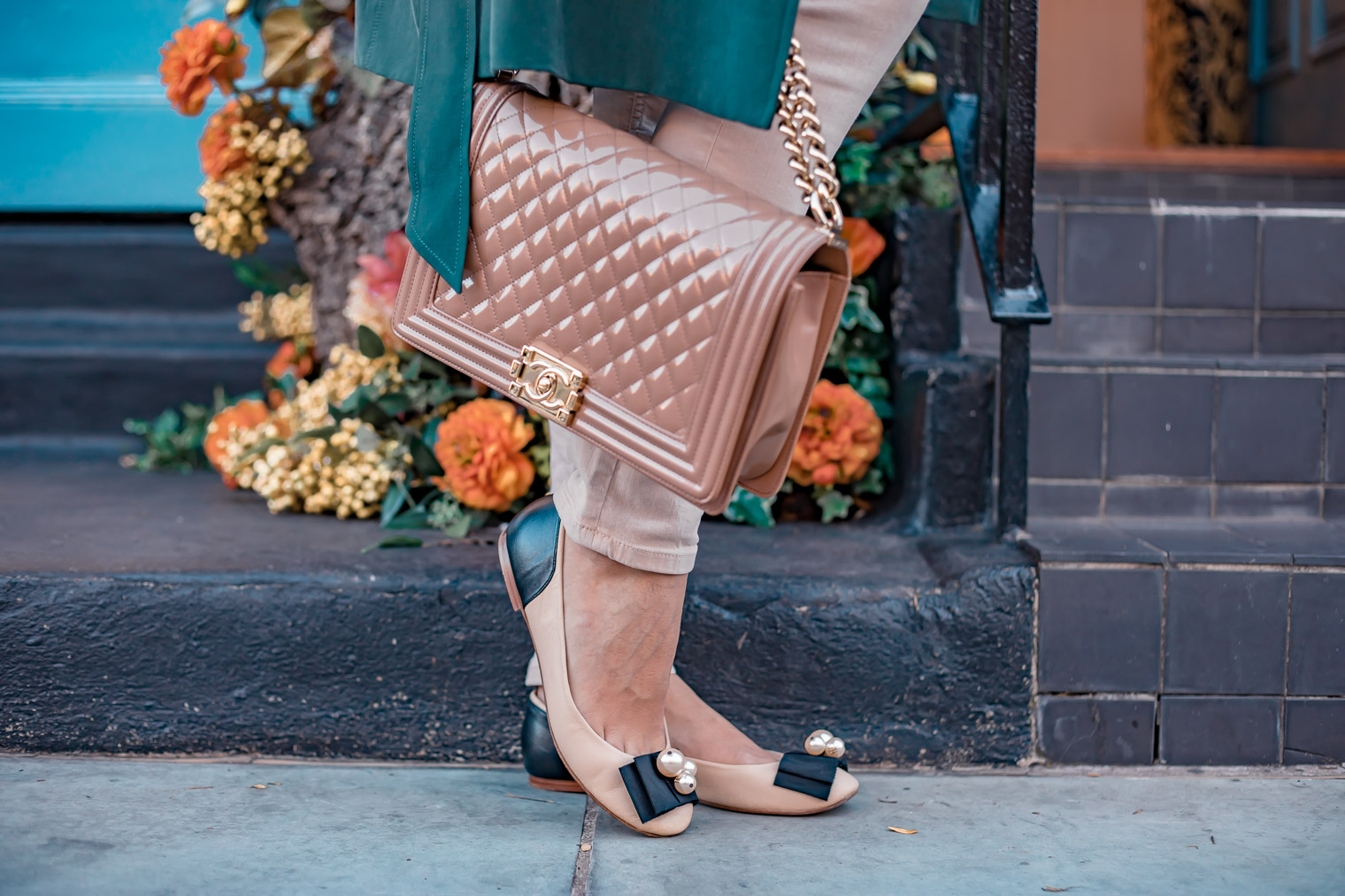 Chanel Boy bag Carolina Herrera shoes fall outfit inspiration