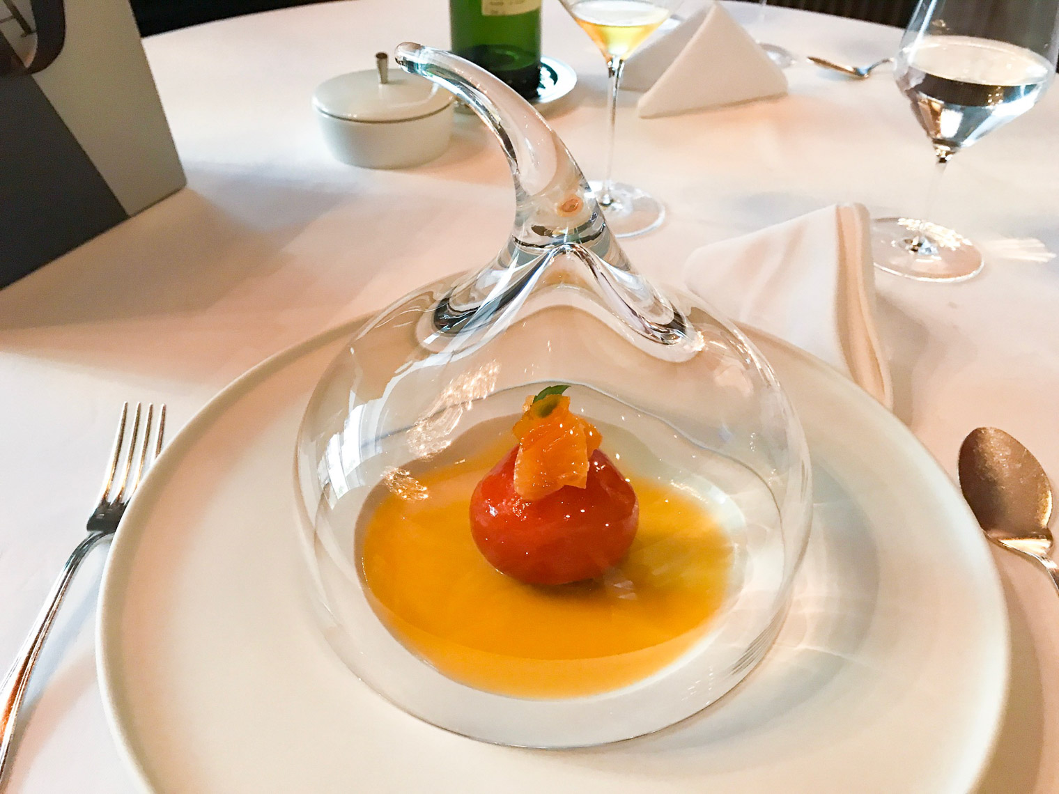 Clementine pudding at Les Amis restaurant in SIngapore
