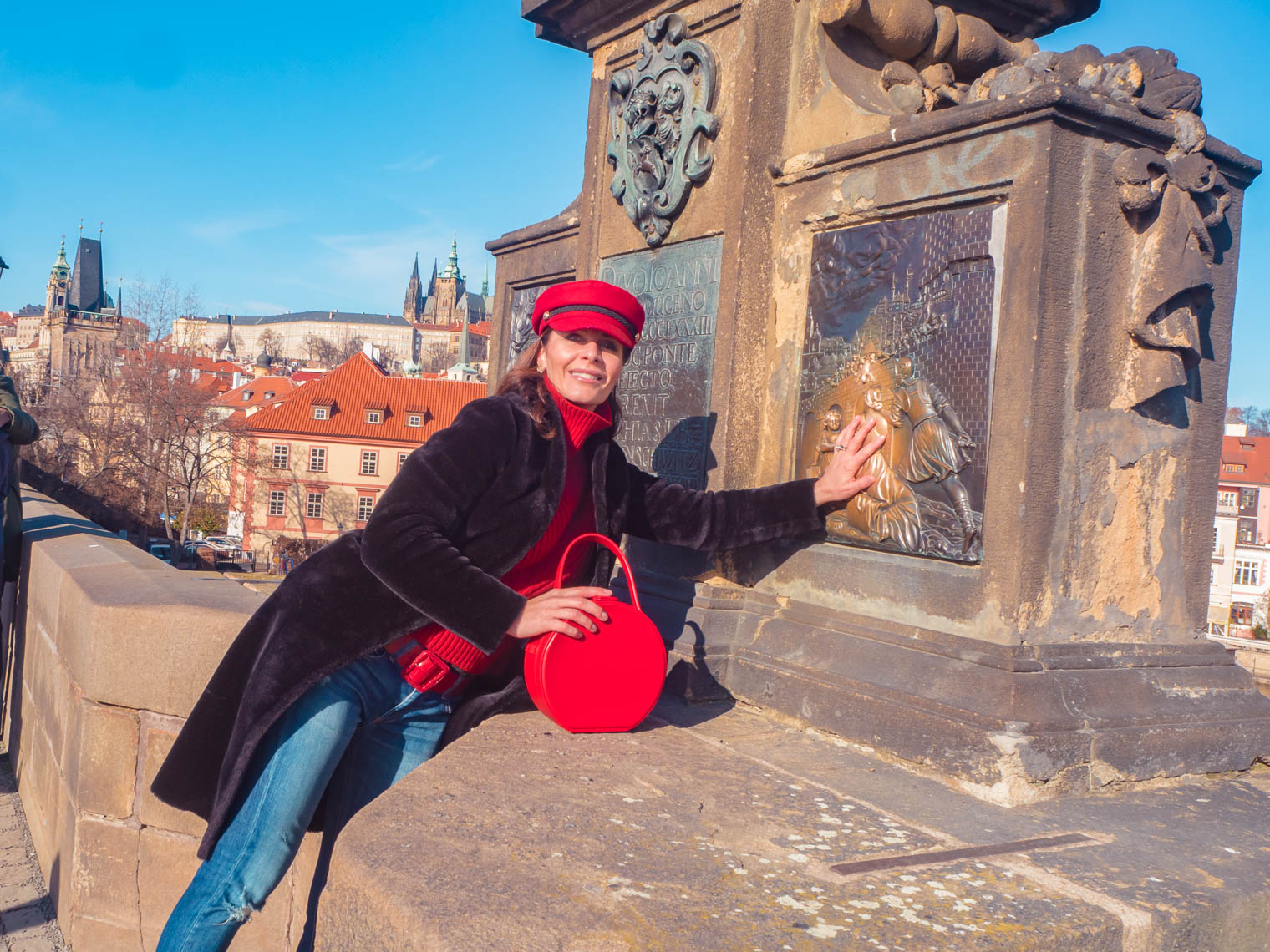 Make a wish at Charles Bridge Prague