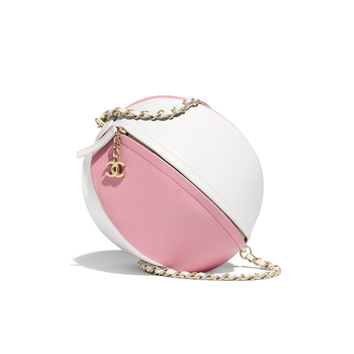 Beach ball Chanel bag pink and white summer 2019