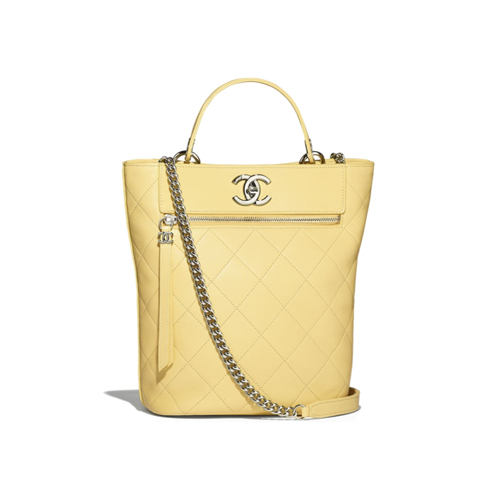 Yellow Chanel bucket bag summer collection 2019