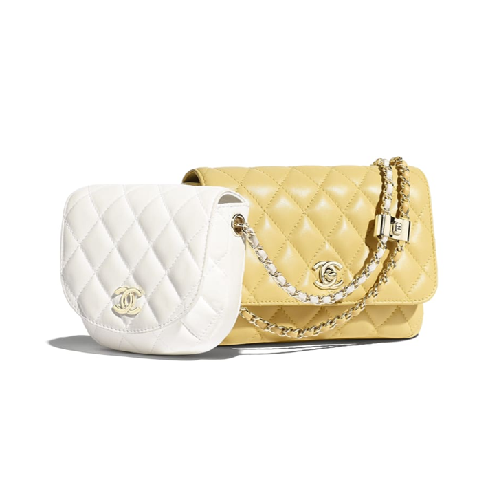 Chanel handbags Chanel side packs white and yellow