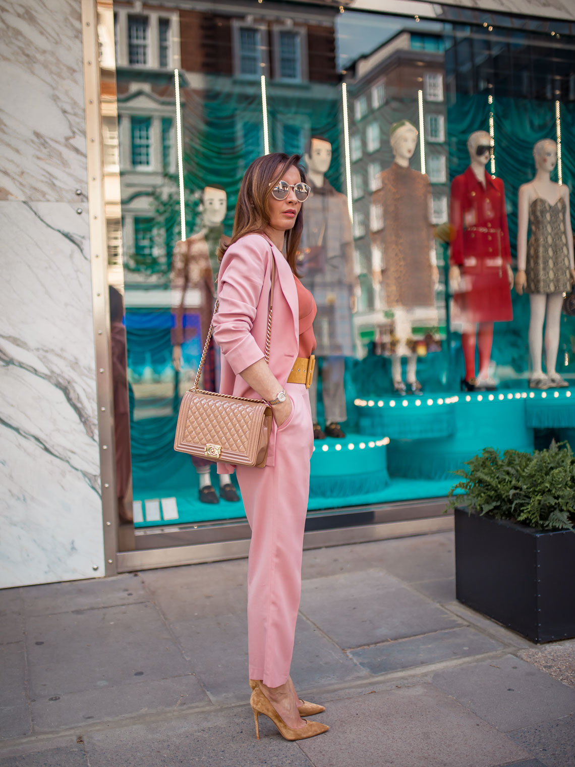 Colourful suits Iris and Ink, Gianvito Rossi pumps, Chanel boy bag