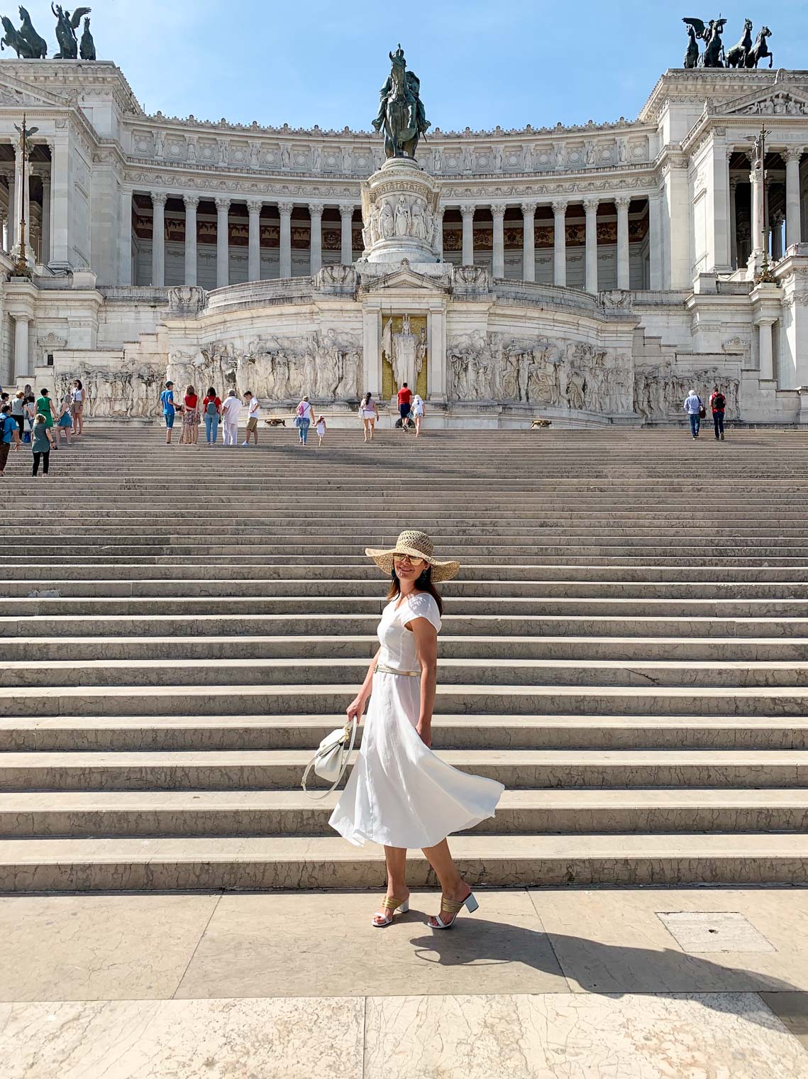 White Mango midi dress, Rome landmark