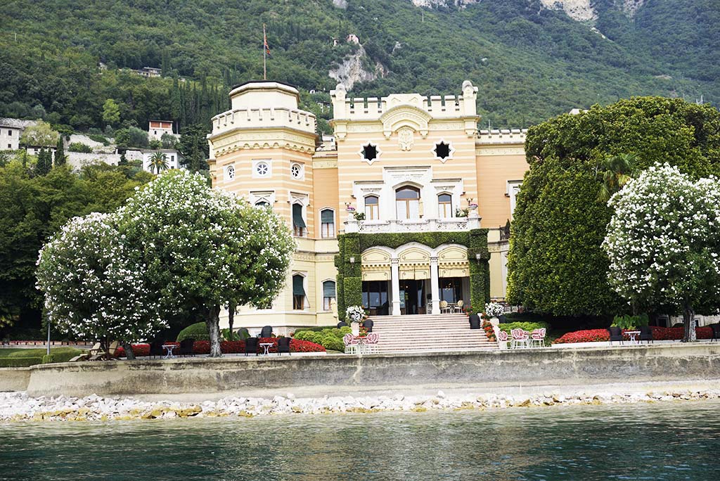 View from the boat at Villa Feltrinelli Lake Garda