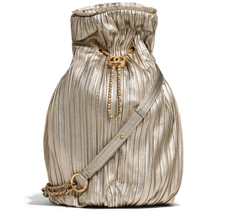 chanel coco pleats drawstring bag