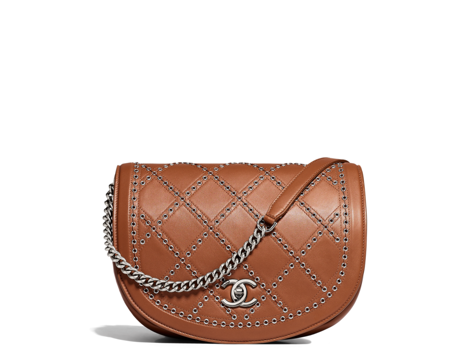 Brown saddle flap bag Chanel new collection
