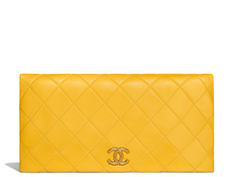 Bright yellow Chanel clutch summer 2018