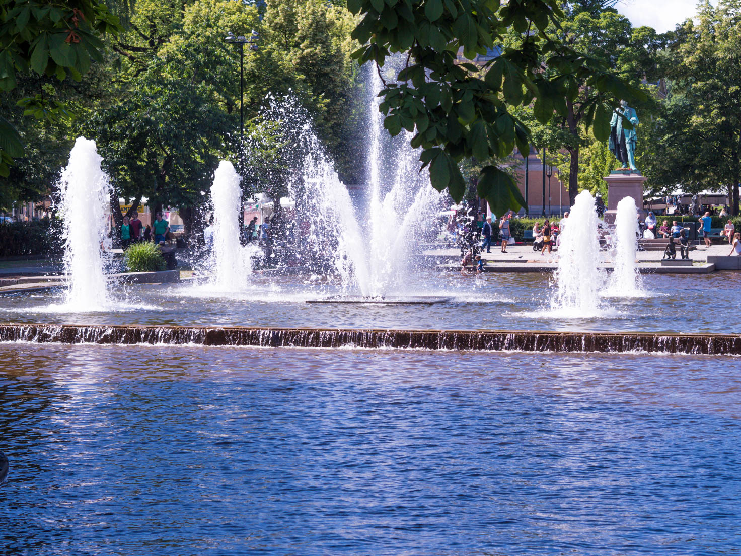 Palace park fountain in Oslo, Norway