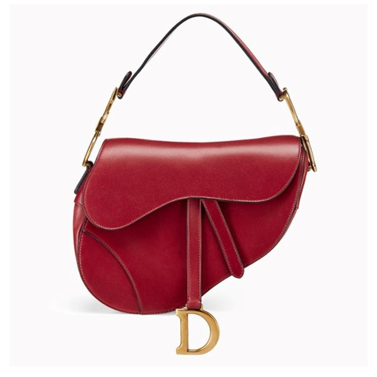 Dior saddle bag in red leather
