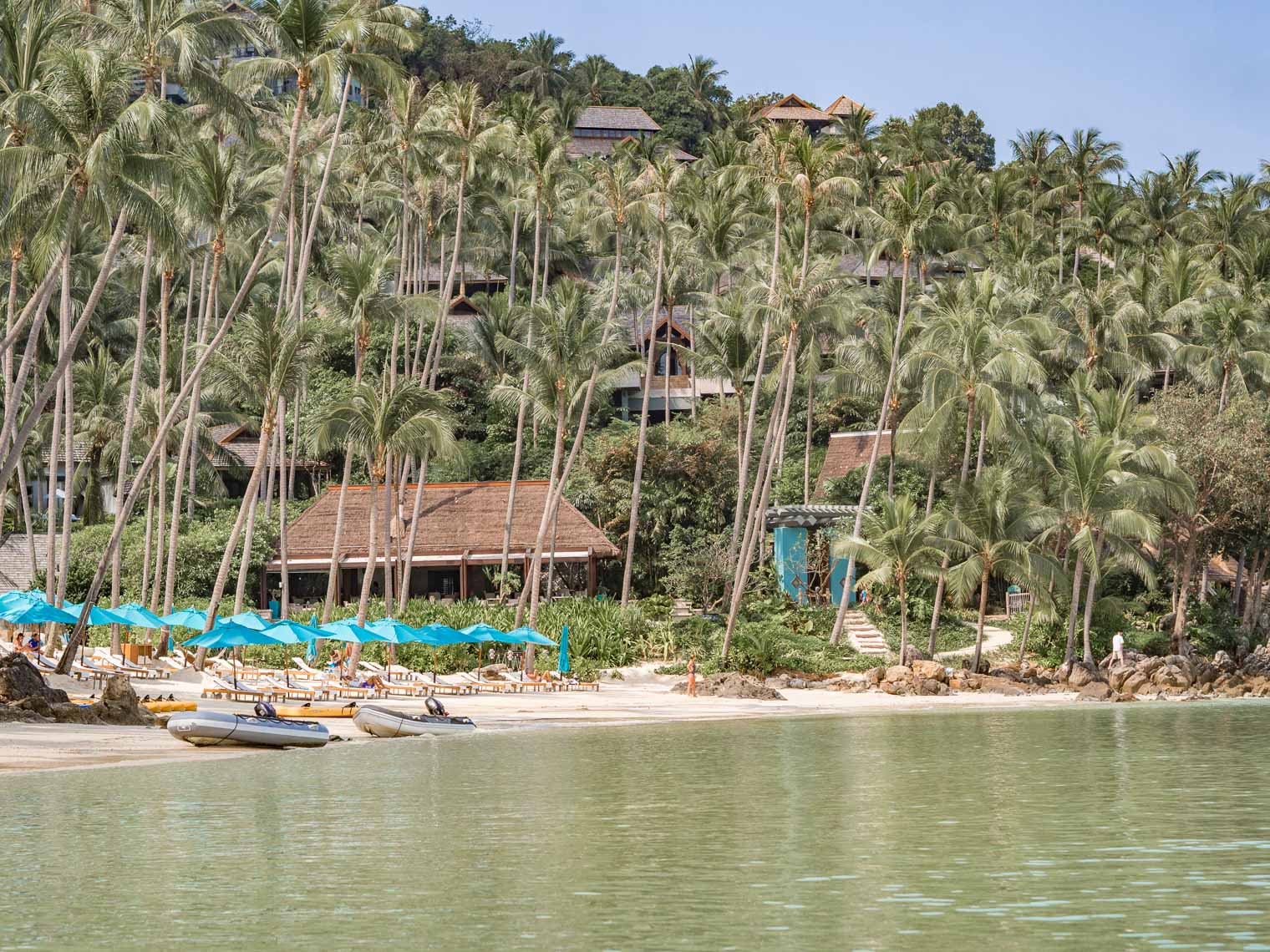 Private beach at Four Seasons hotel Koh Samui Thailand