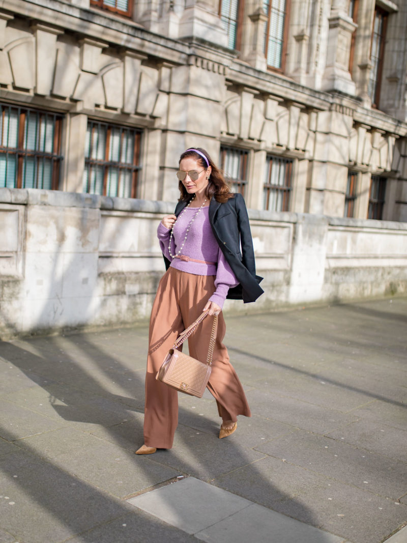 Styling one purple sweater for three different occasions | Chic Journal ...