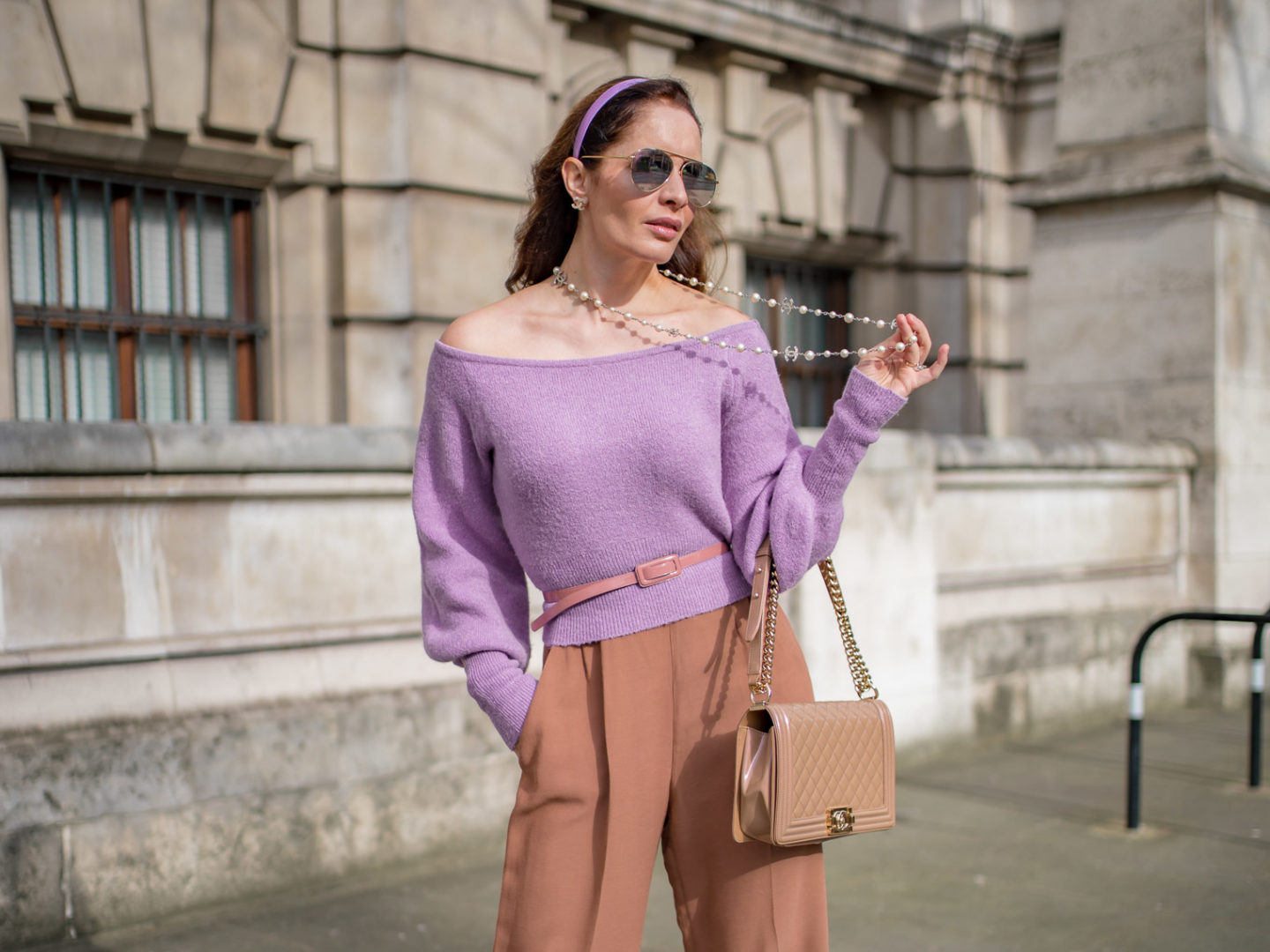How to wear purple sweater for different occasions