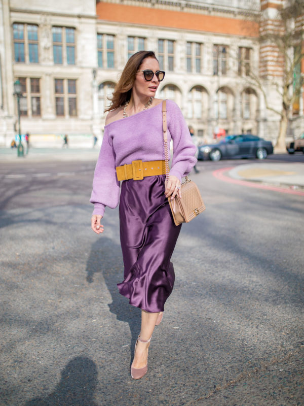 Styling one purple sweater for three different occasions | Chic Journal ...