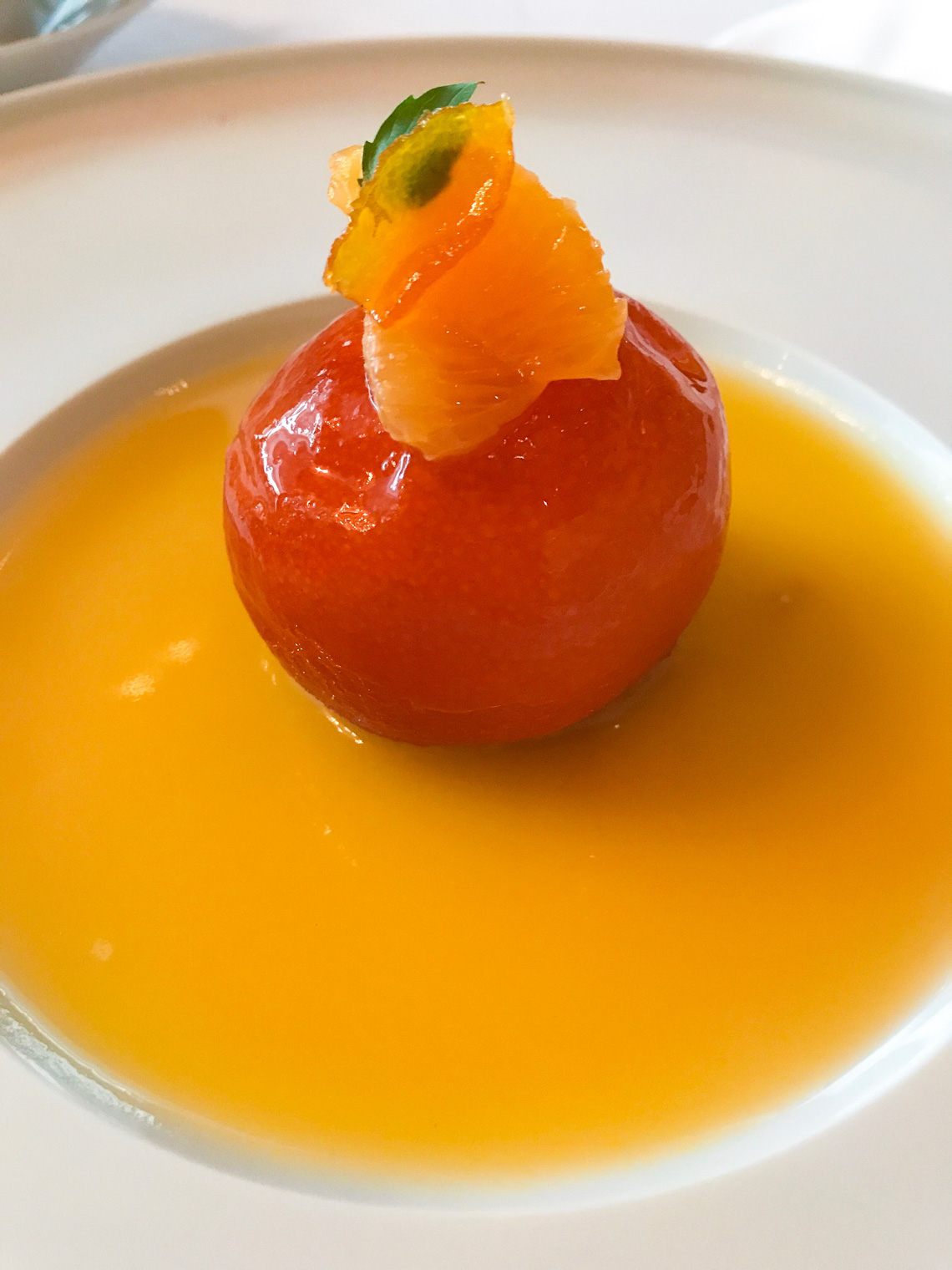 Clementine pudding at French restaurant Les Amis in Singapore