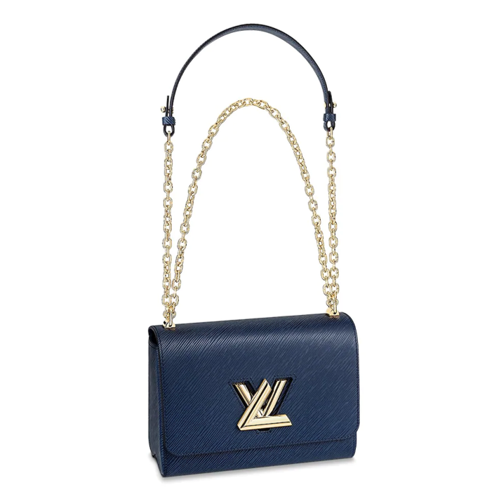 Louis Vuitton Twist MM blue with gold hardware