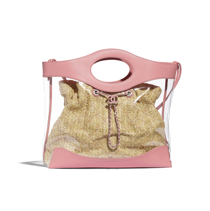 Transparent Chanel shopping bag in pink 2019