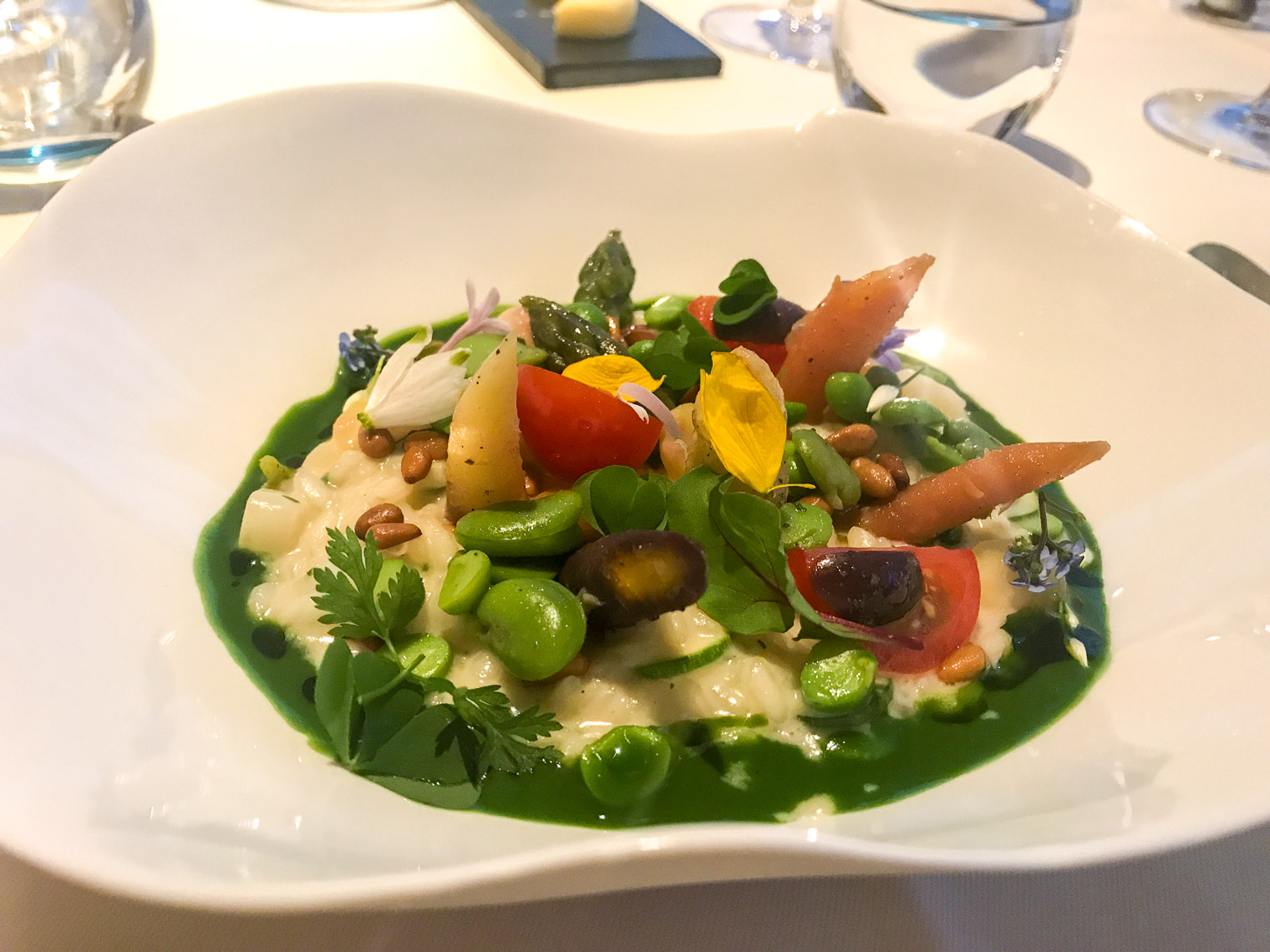 Vegetable risotto at Raymond Blanc restaurant in Oxfordshire 